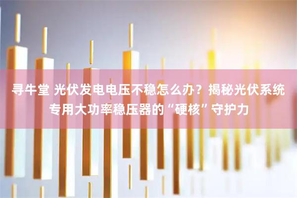寻牛堂 光伏发电电压不稳怎么办？揭秘光伏系统专用大功率稳压器的“硬核”守护力