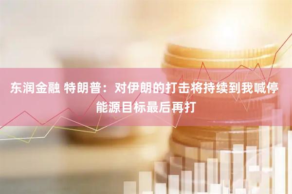 东润金融 特朗普：对伊朗的打击将持续到我喊停 能源目标最后再打